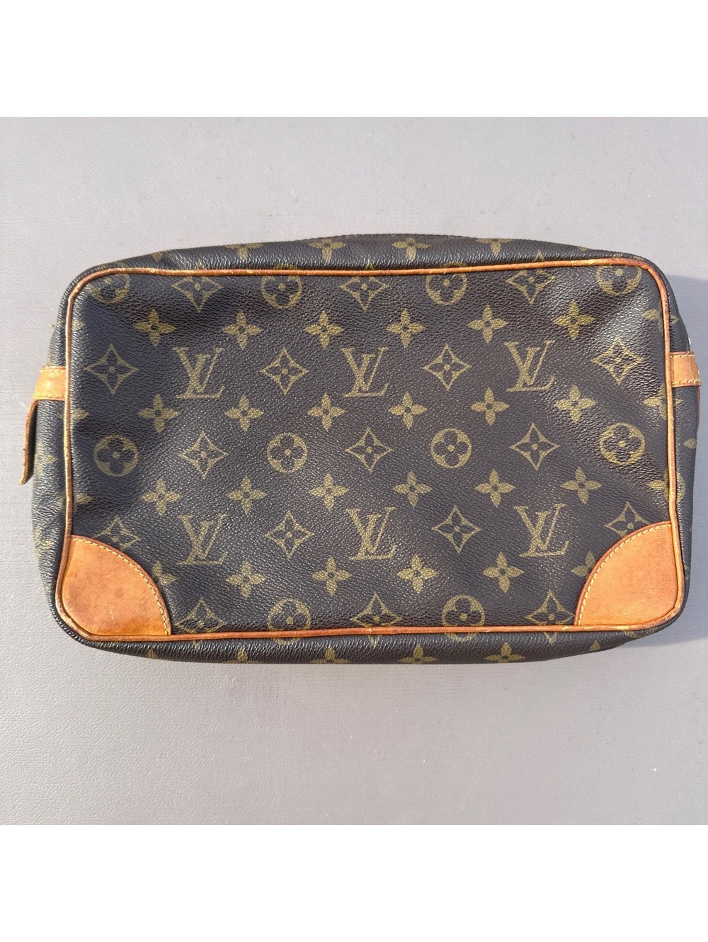 Vintage Louis Vuitton Compiegne 28 Monogram Canvas Clutch Pouch Bag 1991 France